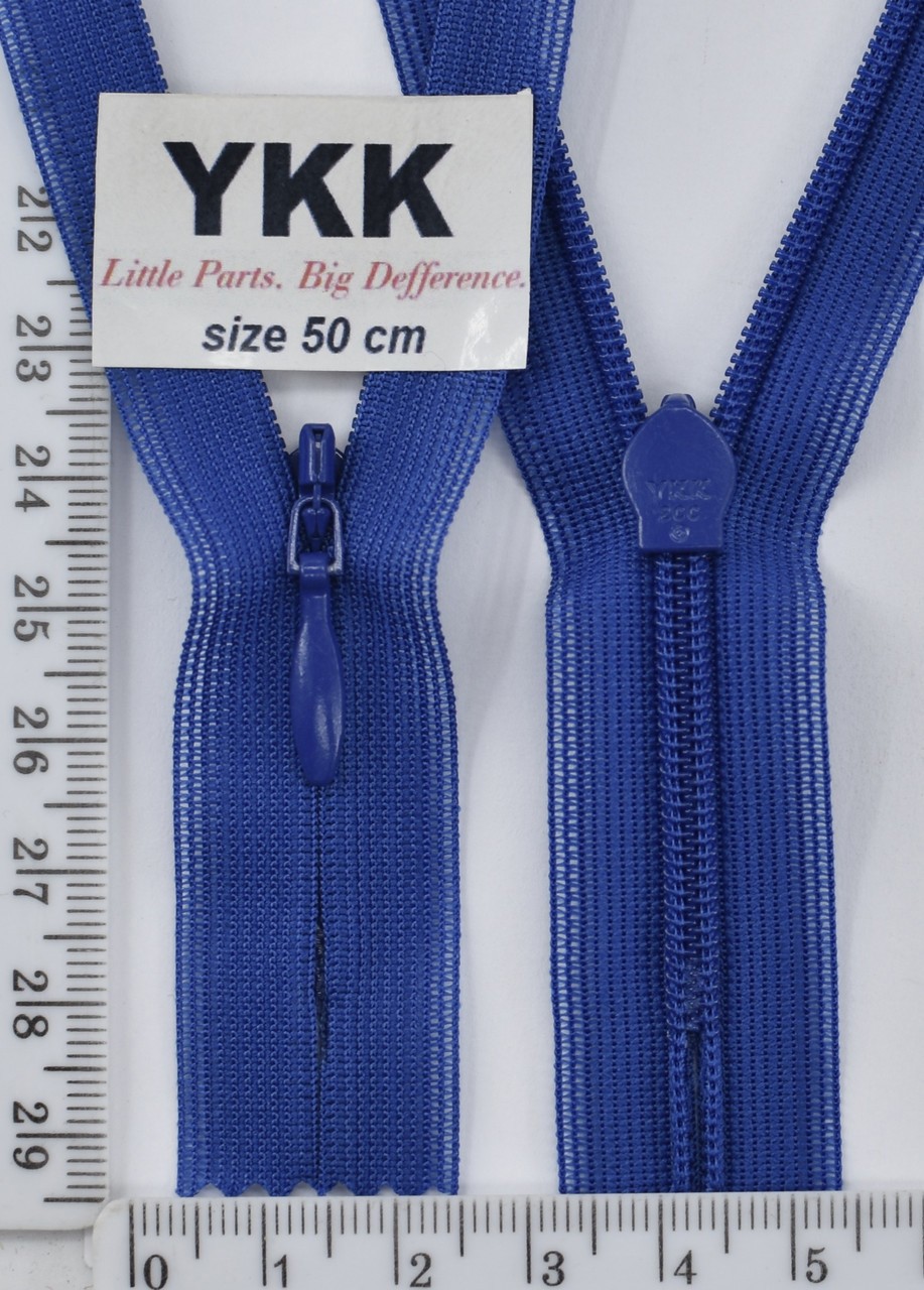Блискавка спіраль №2 YKK Японія потайна нейлон 50см (027) синій