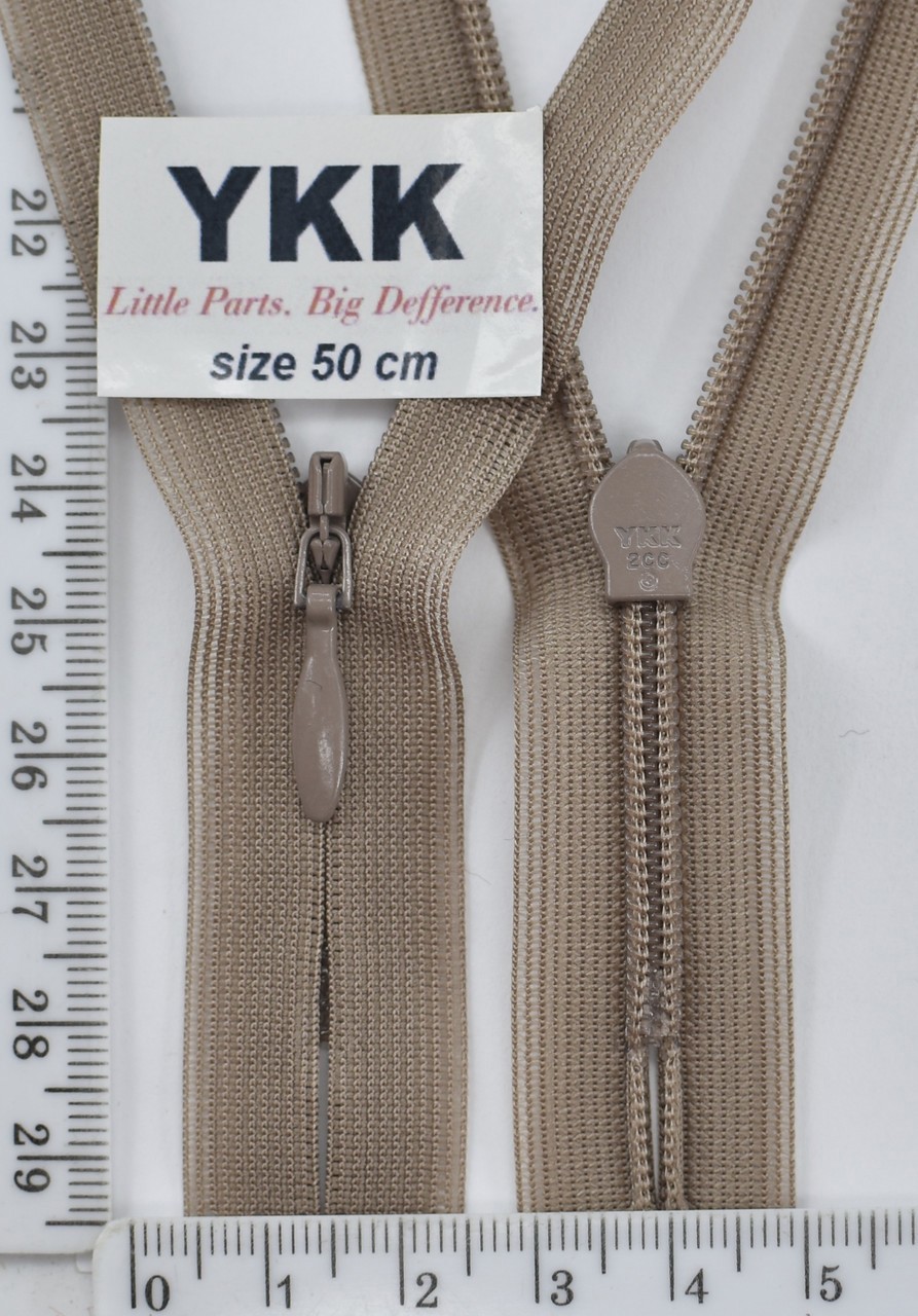 Блискавка спіраль №2 YKK Японія потайна нейлон 50см (810) т беж