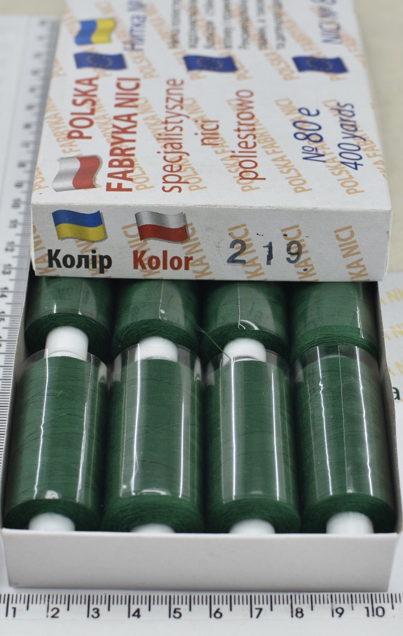 Нитка поліестер армовані №80 (аналог №40 / 2) 400ярд Польща №219