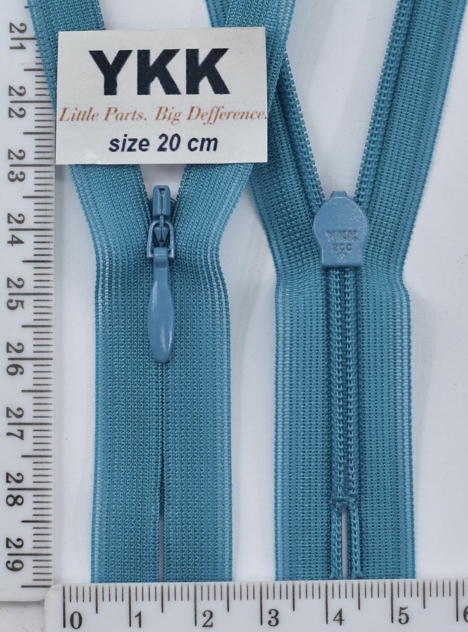 Блискавка спіраль №2 YKK Японія потайна нейлон 20см (349) бірюза