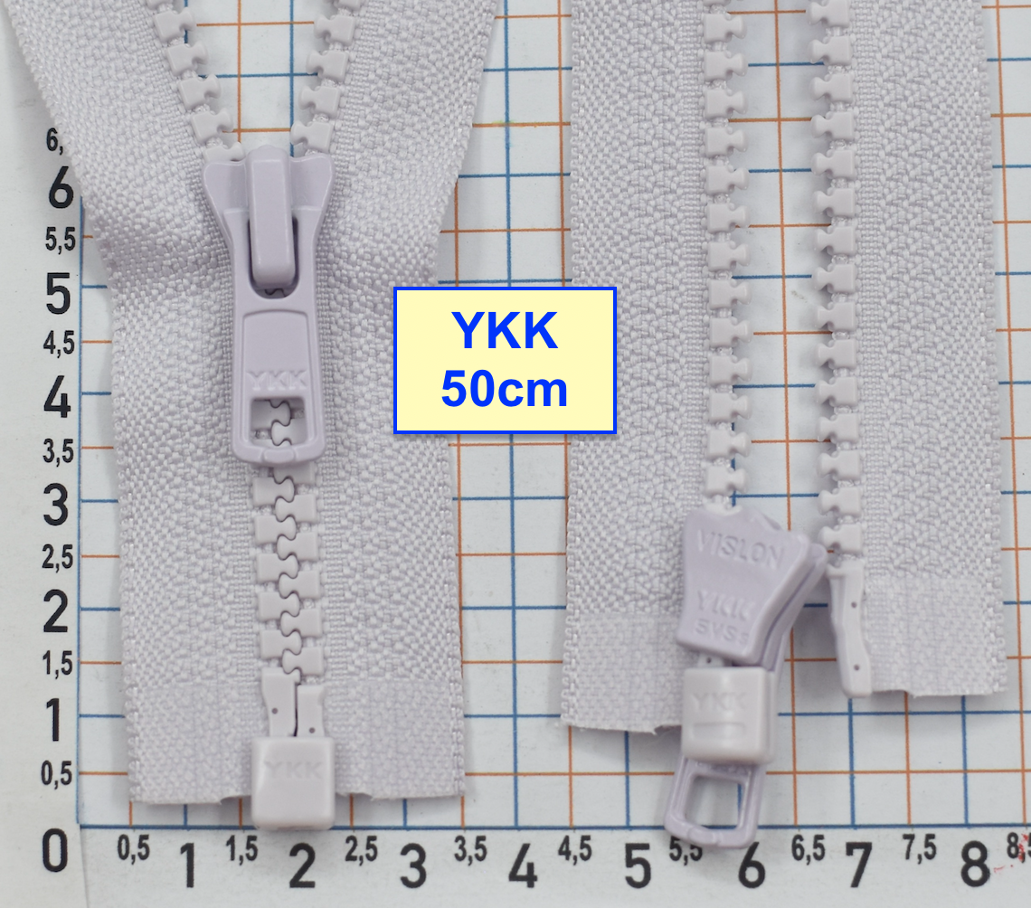 Блискавка трактор № 5 YKK Японія 50см  блідо бузьково рожев (842)