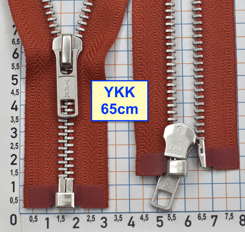 Блискавка 65см метал алюм № 5 YKK Японія  червоно помаранчев  (57)