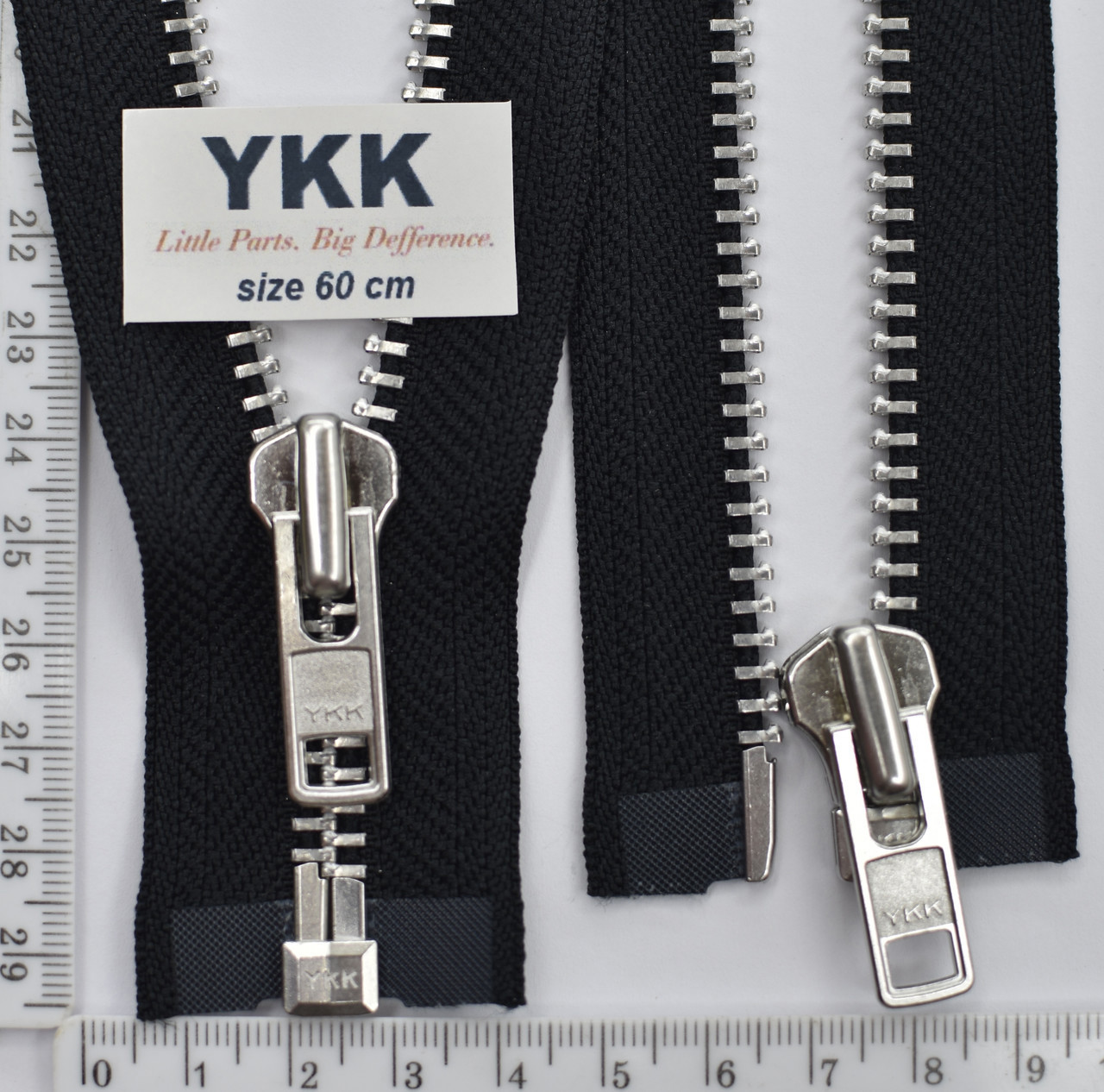 Блискавка метал №8 YKK Японія нікель 60см RGMTHC-86-DA-С5-PE17 чорна