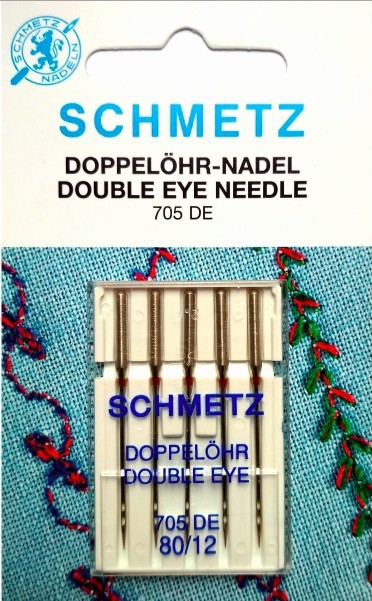 Голка № 80 з двома вушками Double eye для декоративних робіт SCHMETZ Німеччина