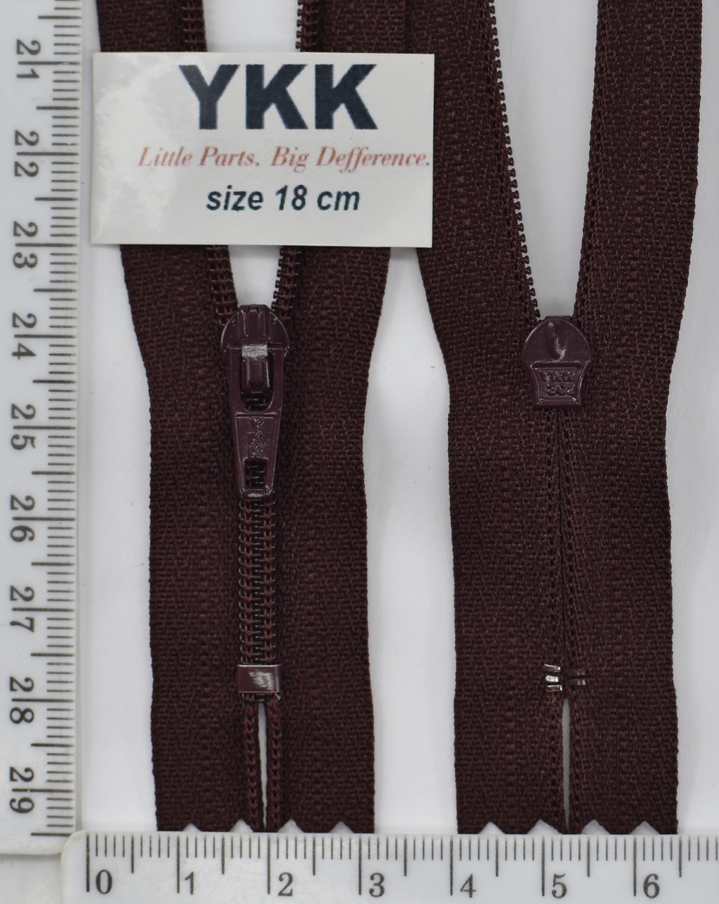 Блискавка спіраль №3 YKK Японія 18см (864) коричн-красн