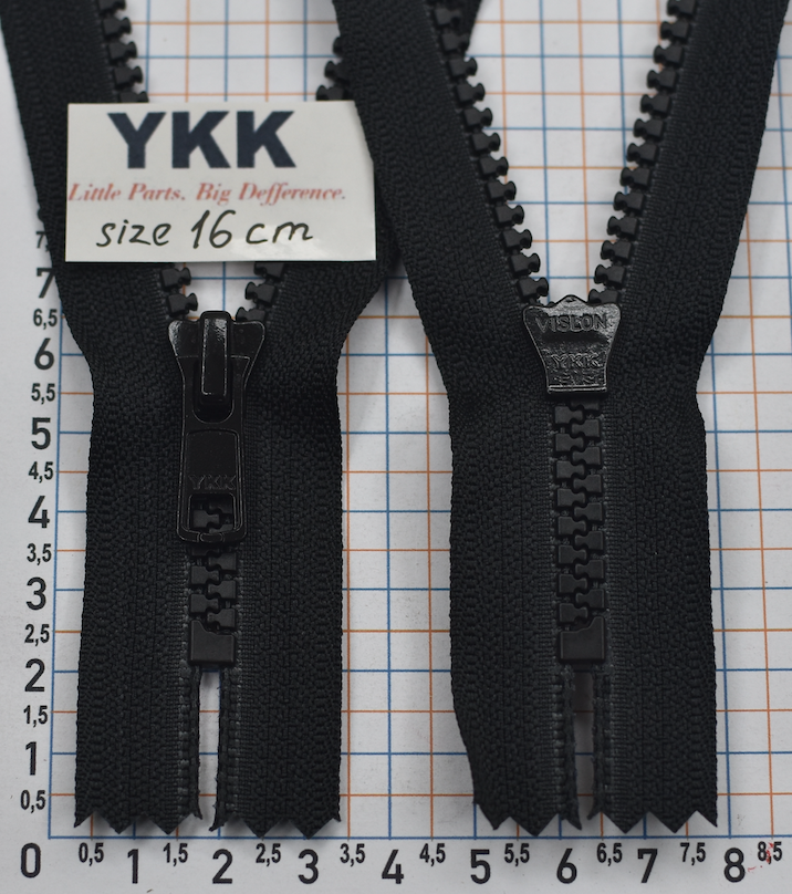 Блискавка 16см трактор №5 YKK Японія VSC-56-DA-E-P14N чорна