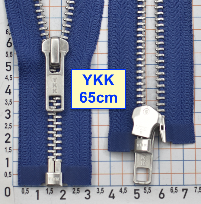Блискавка 65см метал алюм № 5 YKK Японія  фіолетово бузьков (285)