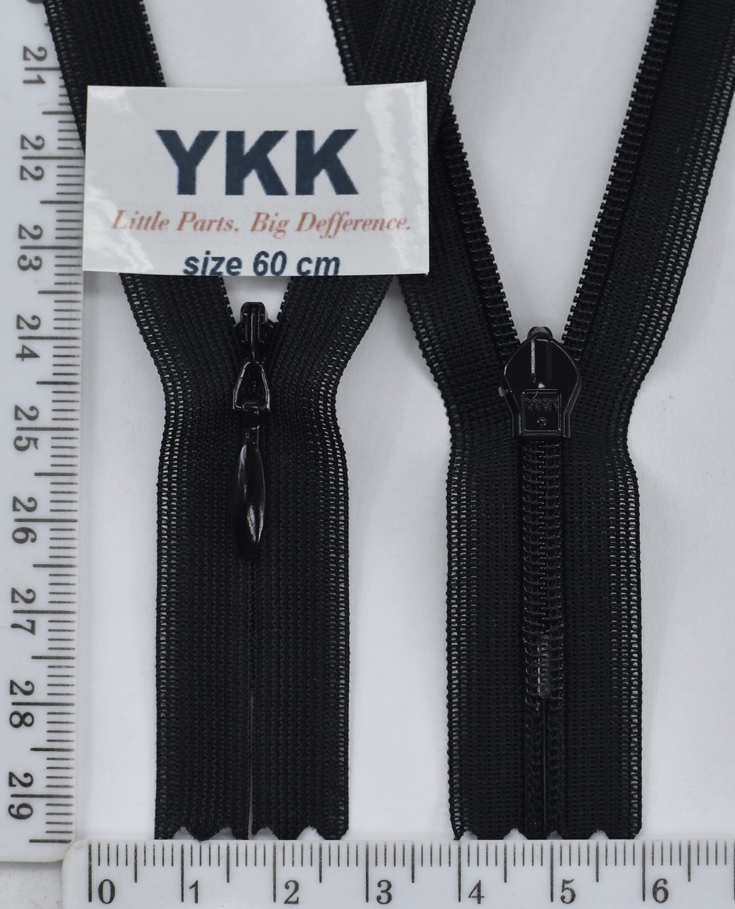 Блискавка 60см  спіраль №2 YKK Японія потайна нейлон чорний (1)