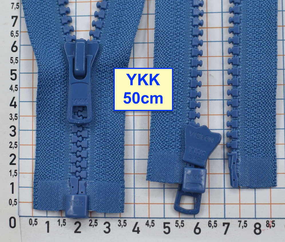 Блискавка трактор № 5 YKK Японія 50см  темно лазуров (887)