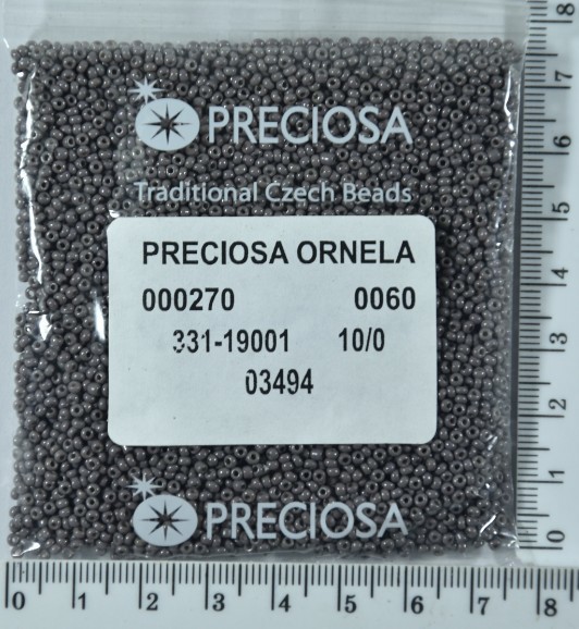 Бісер PRECIOSA №10 / 0 натур №03494 пакет 50 грам