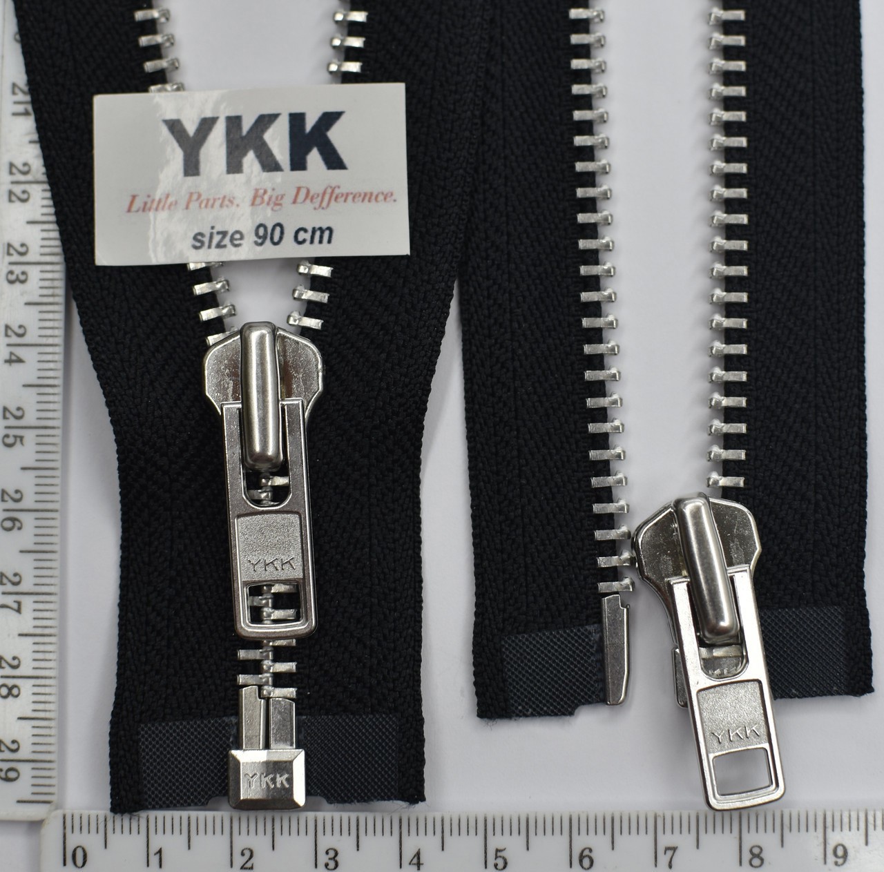 Блискавка метал №8 YKK Японія нікель 90см RGMTHC-86-DA-С5-PE17 чорна