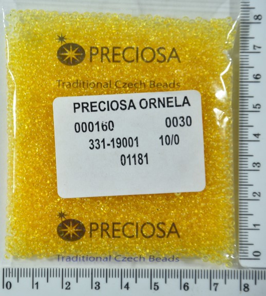 Бісер PRECIOSA №10 / 0 прозорого №01181 пакет 50 грам