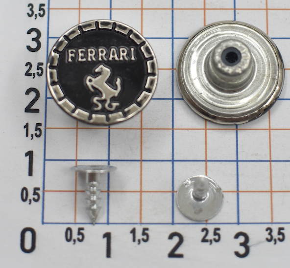Кнопка гудзик джинсова середн гран (ferrari) ф = 17мм