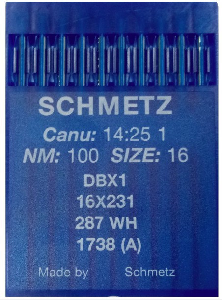 Голки DBX1 № 100 для прямострокових пром шв машин SCHMETZ Німеччин