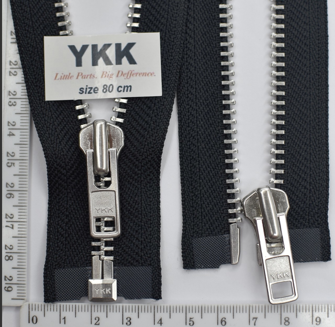Блискавка метал №8 YKK Японія нікель 80см RGMTHC-86-DA-С5-PE17 чорна