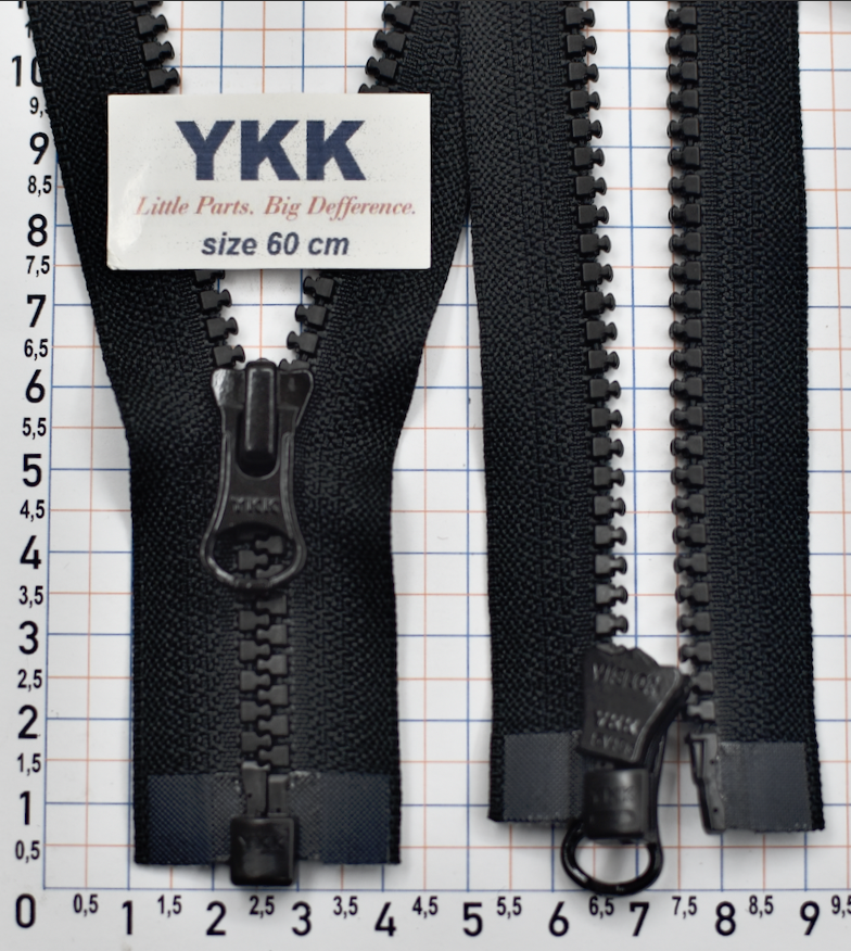 Блискавка 60см трактор № 5 YKK Японія VSC-56--DALHD- PE14  чорний (1)