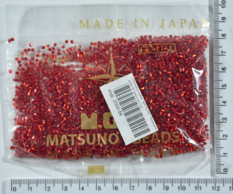 Стеклярус рубка "MATSUNO" Японія 50гр №138 черв