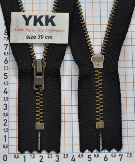 Блискавка 30см метал №3 YKK Японія чорний (1)