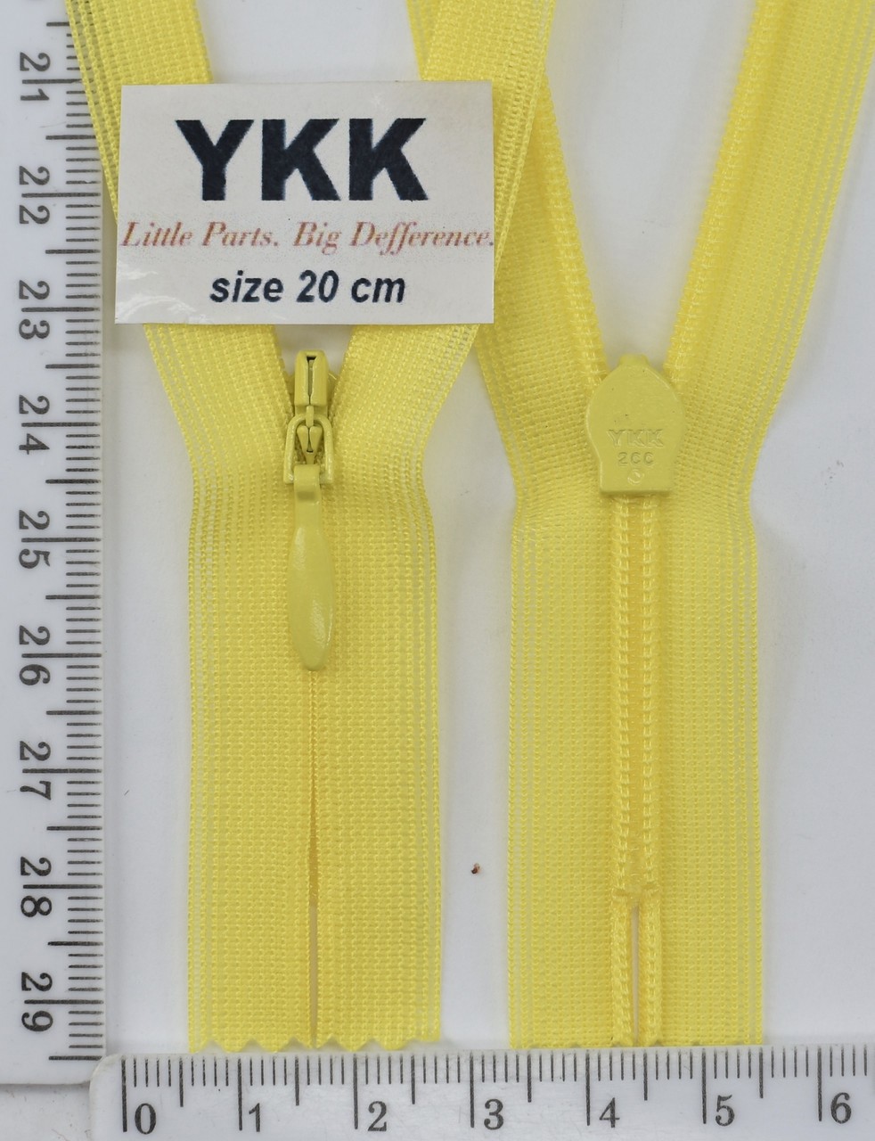 Блискавка спіраль №2 YKK Японія потайна нейлон 20см (504) яскраво-жовтий