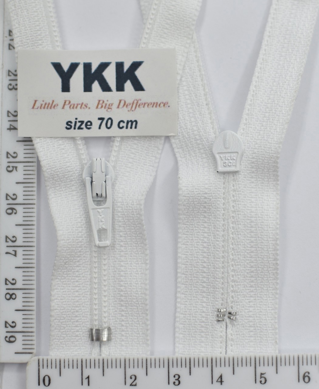Блискавка  70см №3 YKK Японія біла 