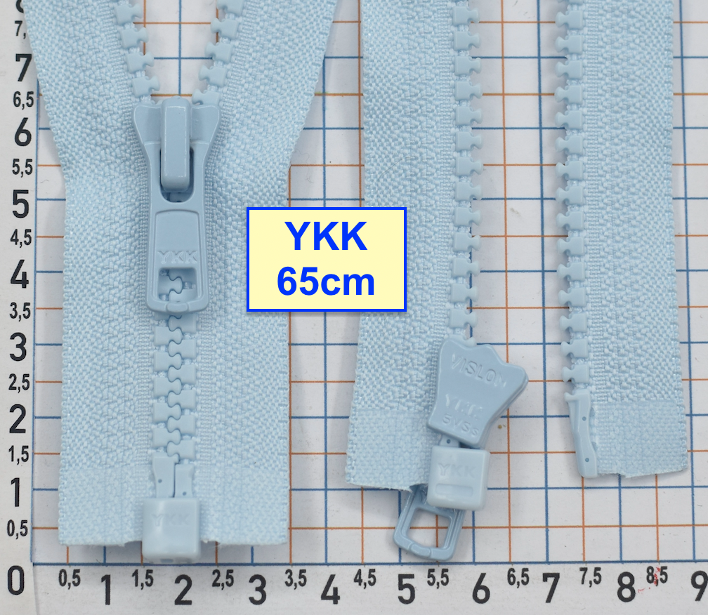 Блискавка трактор № 5 YKK Японія 65см  світло блакитн (746)