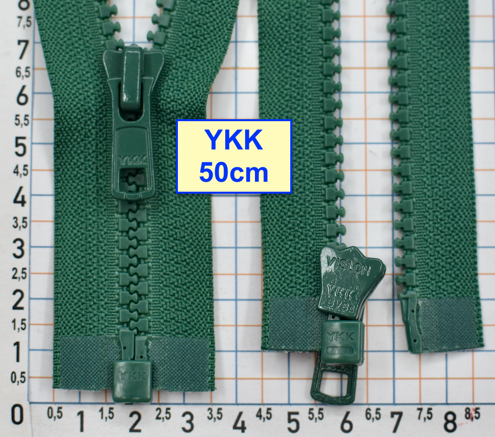 Блискавка трактор № 5 YKK Японія 50см  світло зелено смарагдов (345)