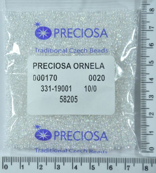 Бісер PRECIOSA №10 / 0 прозо-Райдужний №58205 пакет 50 грам