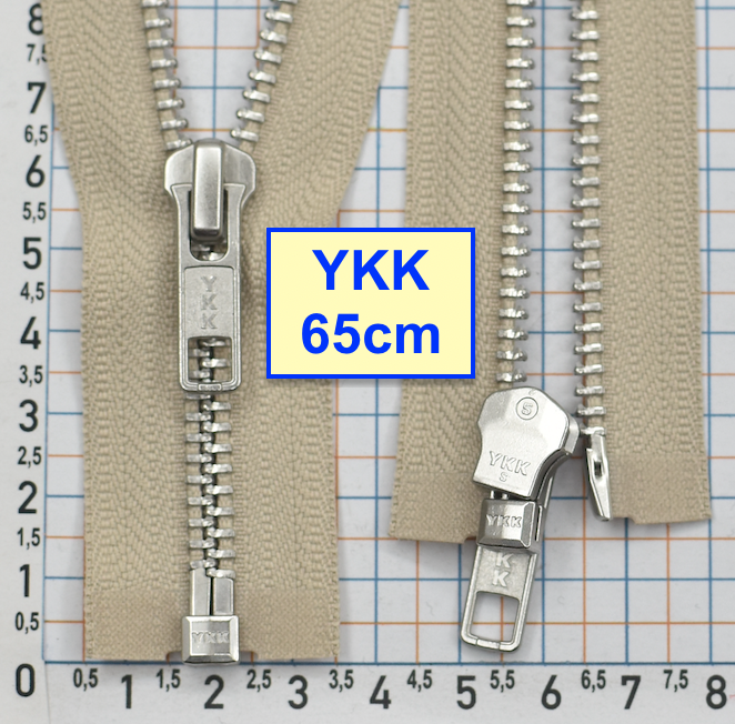 Блискавка 65см метал алюм № 5 YKK Японія  світло бежев (1034)