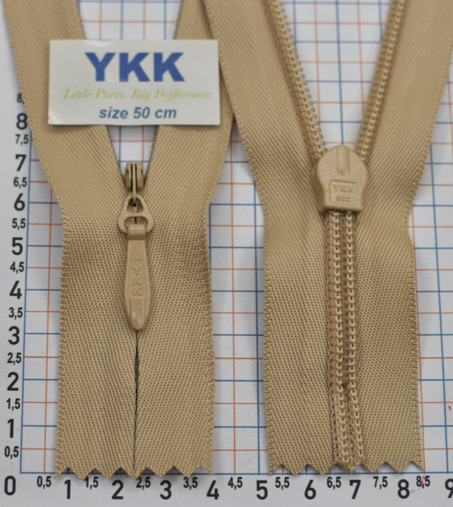 Блискавка 50см №5 YKK Японія потайна бабовна +п/є CHC-56-DADR2-E беж