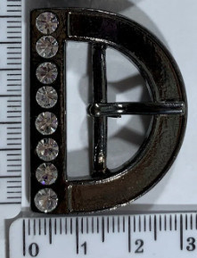 Пряжка страза №7127 щір 2,5 см черн