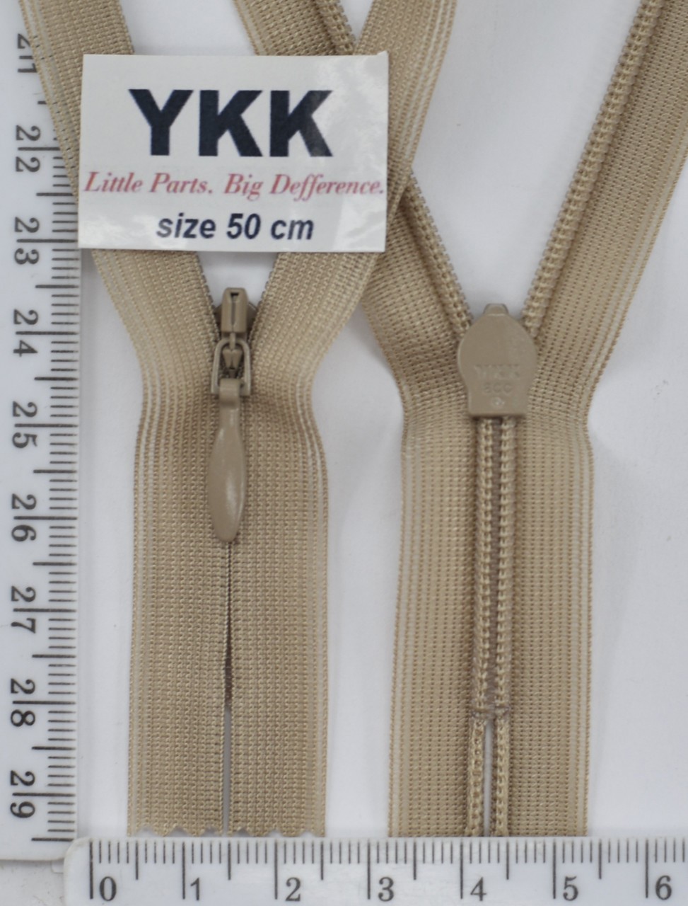 Блискавка спіраль №2 YKK Японія потайна нейлон 50см (573) беж