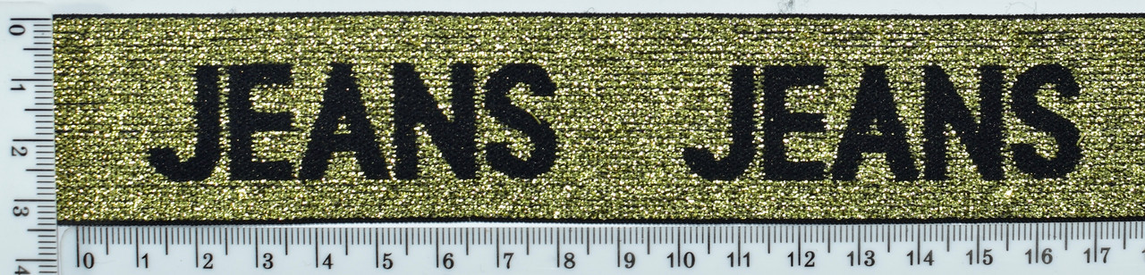 Гумка обробна шир 3,5 см JEANS золото