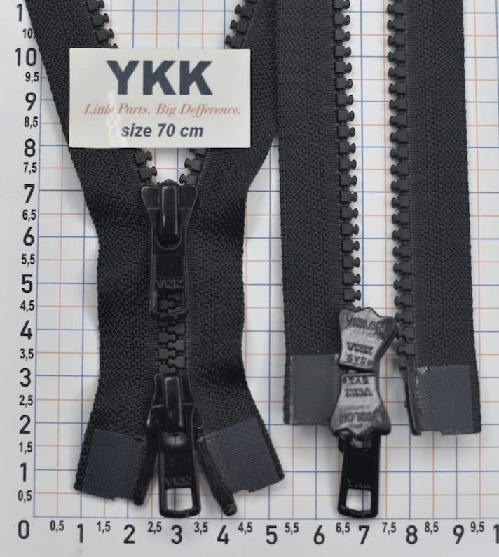 Блискавка 70см трактор №5 YKK VSMR-5-DA-DAG3-E-P14N чорна