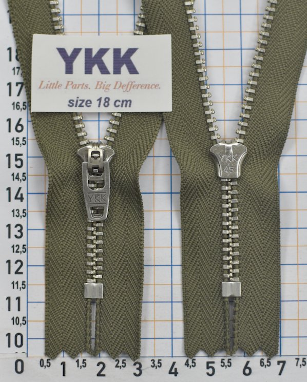 Блискавка метал джинсова № 4.5 сер звено YKK Японія 18см № 565 