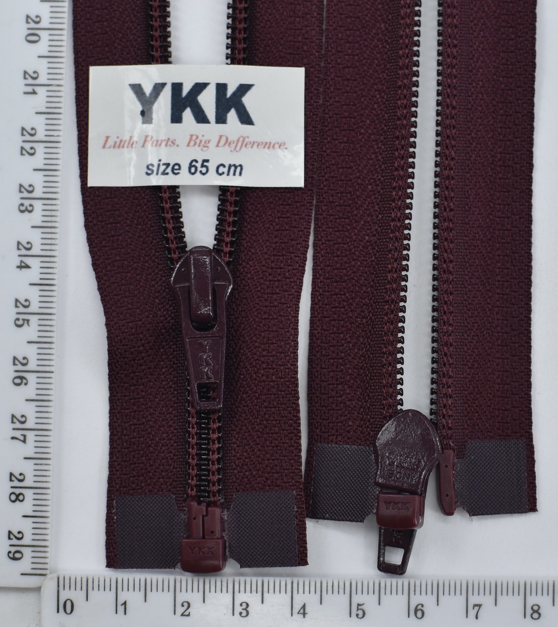 Блискавка YKK спіраль №5 разьемний 65см (048) т бордо