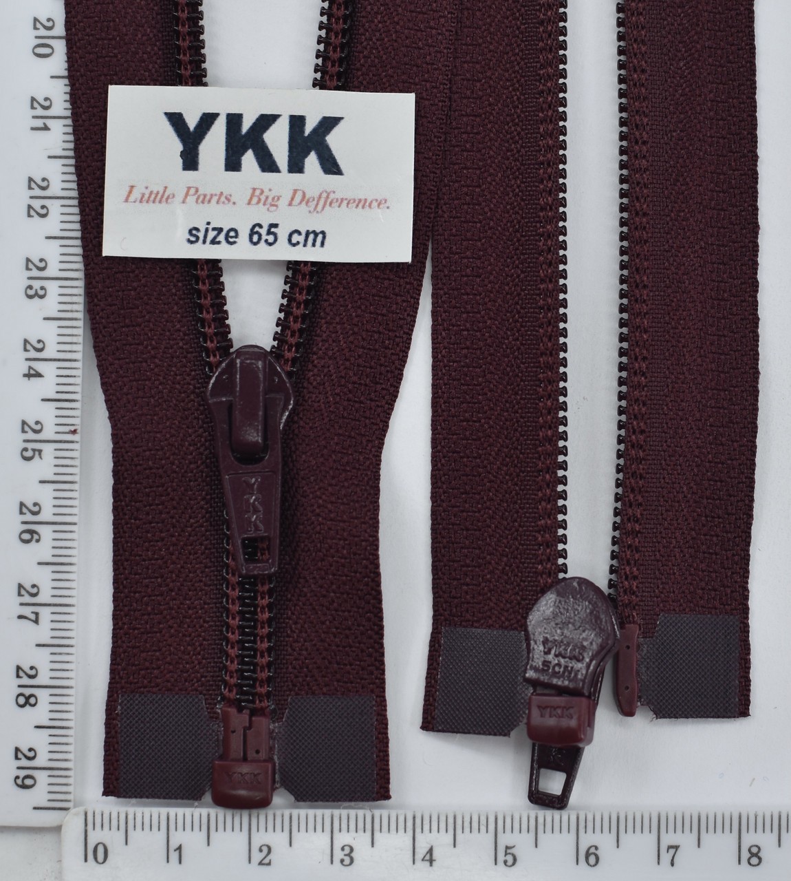 Блискавка YKK спіраль №5 разьемний 65см (048) т бордо