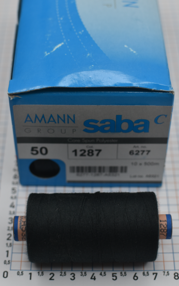 Нитка поліестер №50 (аналог40  3) АМАNN Німеччина 500м чорна