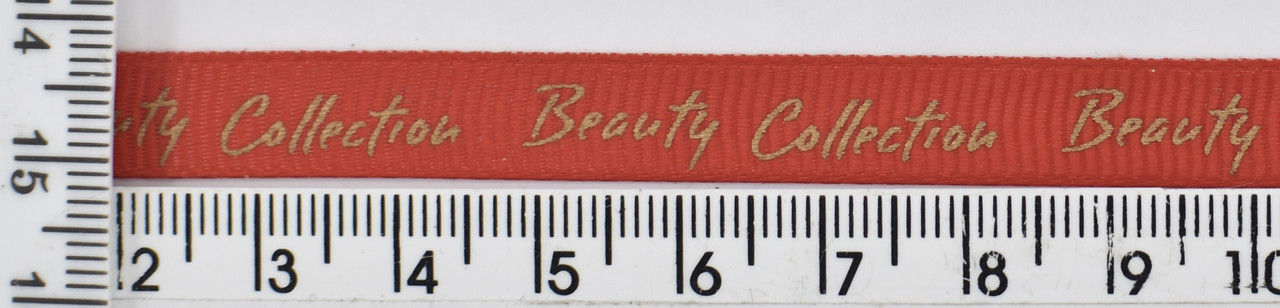 Стрічка репсова шир = 1см з рісункуом BEUTY черв