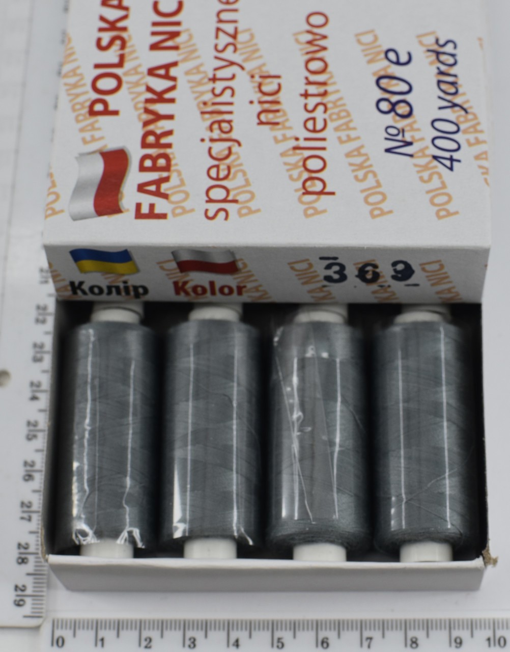 Нитка поліестер армовані №80 (аналог №40 / 2) 400ярд Польща №369