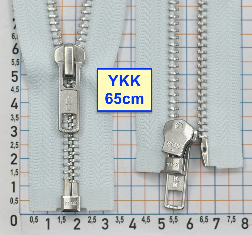 Блискавка 65см метал алюм № 5 YKK Японія  світло сіро блакитн (581)