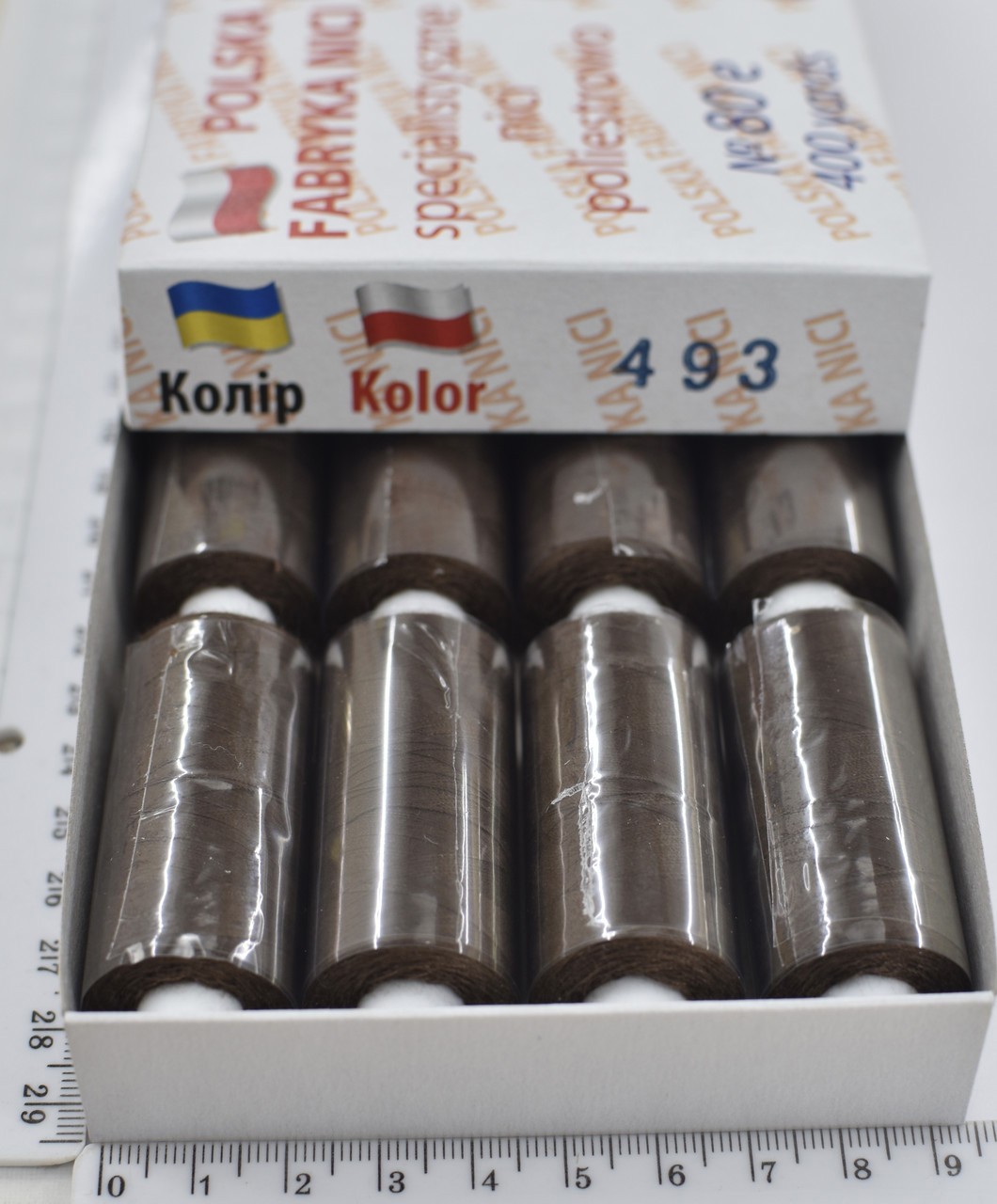 Нитка поліестер армовані №80 (аналог №40 / 2) 400ярд Польща №493