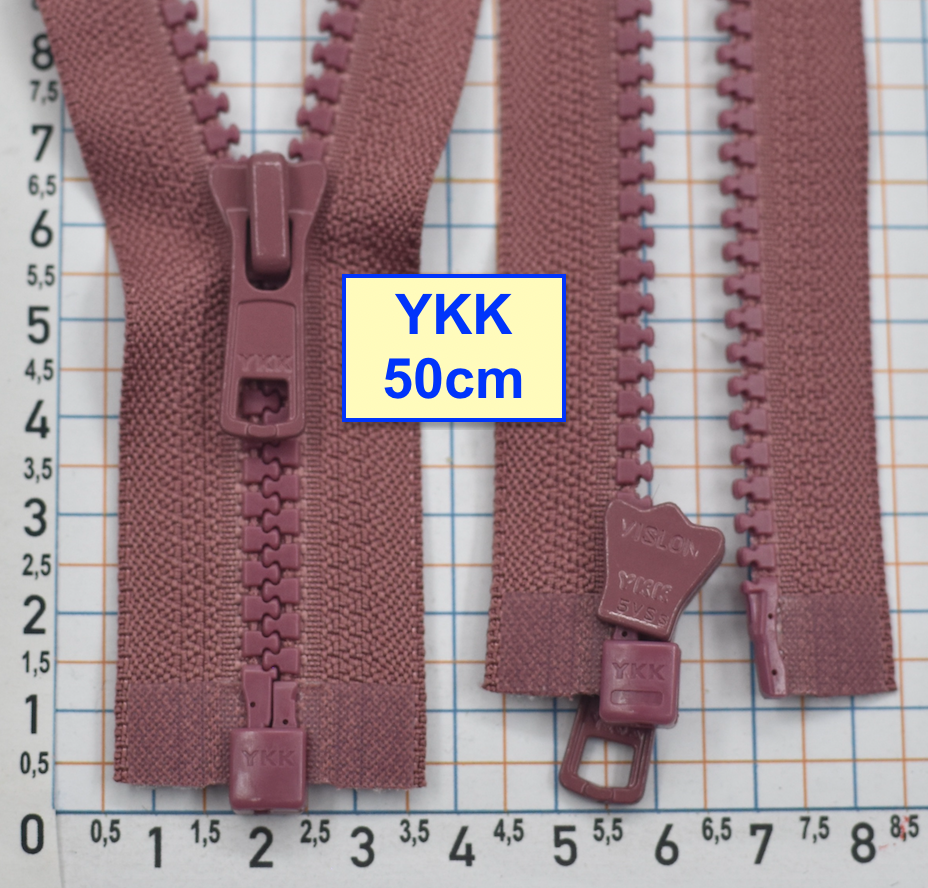 Блискавка трактор № 5 YKK Японія 50см  рожев фрез (882)