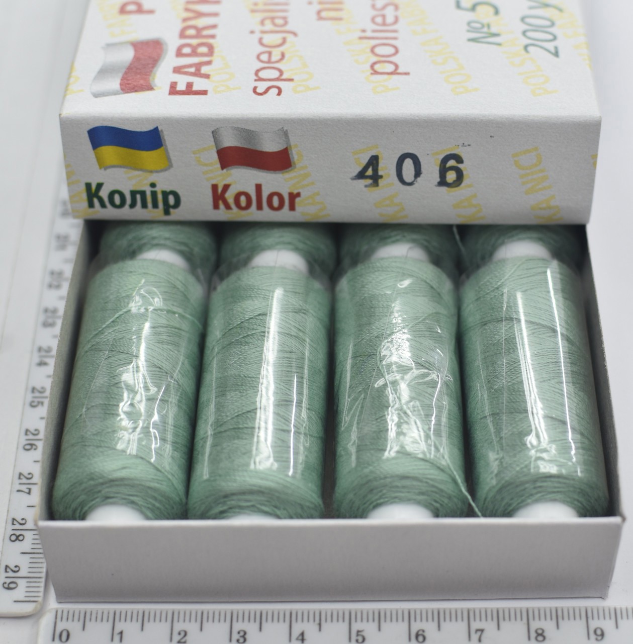 Нитка п / е армовані №50е (аналог №36 джинс) 200ярд Польща №406