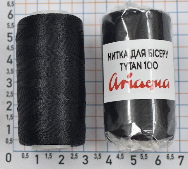 Нитка бісерна посилена ТYTAN 200м чорна