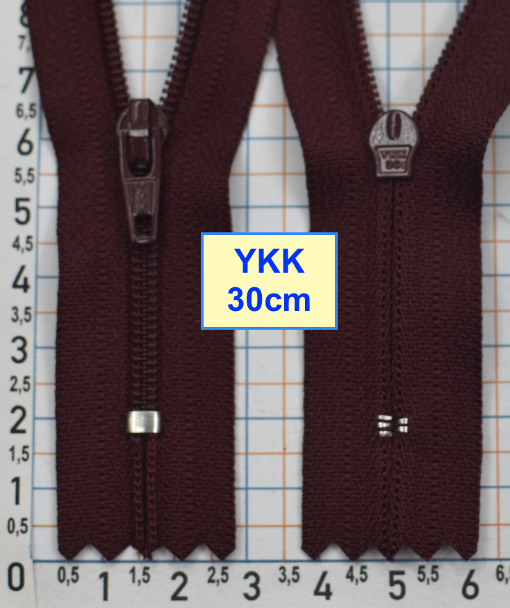 Блискавка 30см спіральна №3 YKK Японія бордов сливов (606)