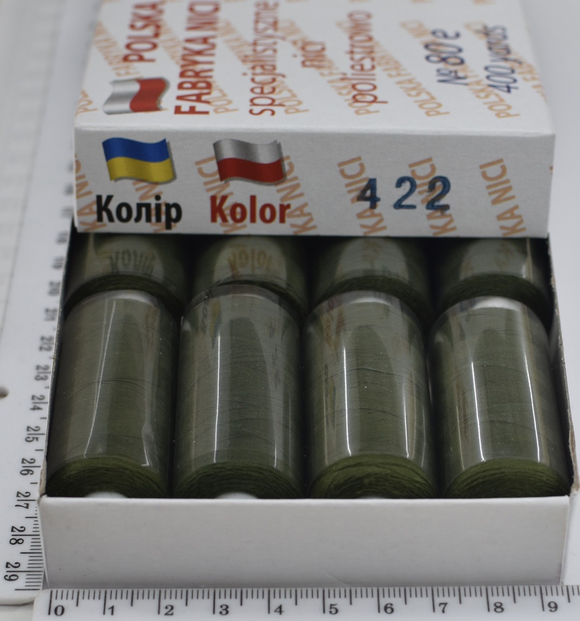Нитка поліестер армовані №80 (аналог №40 / 2) 400ярд Польща №422
