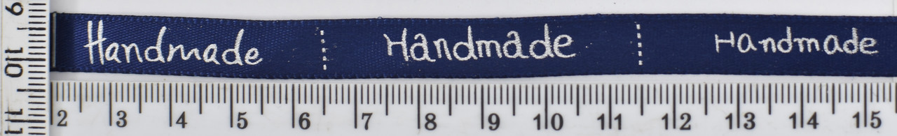 Стрічка атласна шир = 1см HAND MADE синя