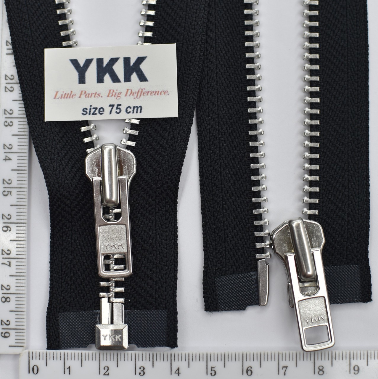 Блискавка метал №8 YKK Японія нікель 75см RGMTHC-86-DA-С5-PE17 чорна