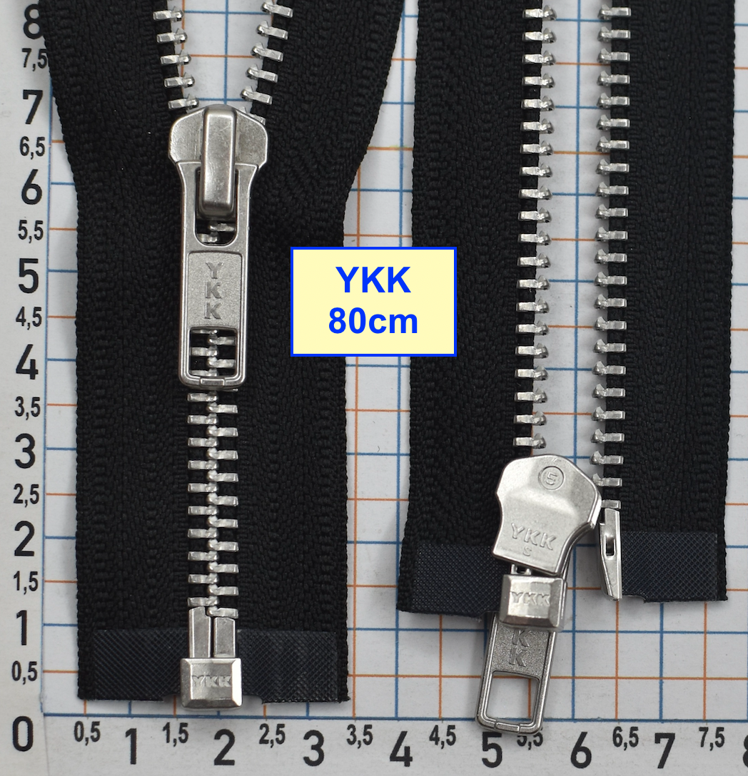 Блискавка 80см метал алюм № 5 YKK Японія чорний (1)