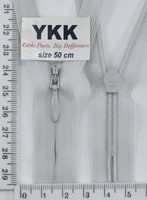 Блискавка спіраль №2 YKK Японія потайна нейлон 50см (316) св сірий